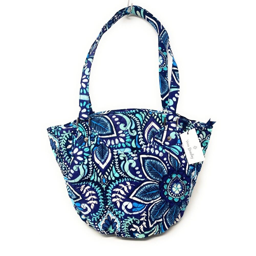 Vera Bradley Large Glenna Tote Blue Island Medallion NWT